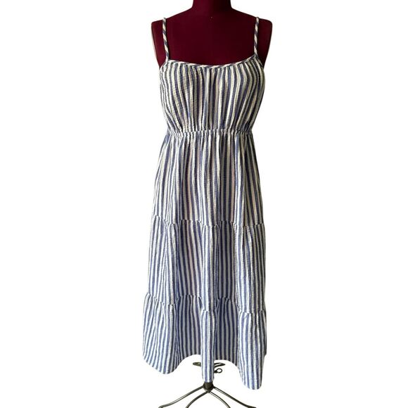 Rails Blakely Midi Dress size S Small Anacapa Stripe White Blue Sleeveless - Picture 3 of 12